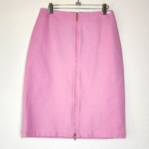 St John Sport Pink Zip Front Pencil Skirt 8